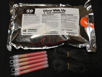 Glow With Us 50 pack of 4 inch orange glow sticks with necklace strings - view 9