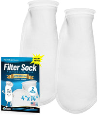 Aquatic Experts Felt Filter Socks - 200 Micron – 4" Ring – 4" x 14" / 2 pack