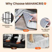 MAHANCRIS Dog Crate Furniture with Cushion - 39.4"L x 23.6"W x 27.5"H / Greige - image 4