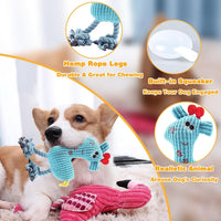 5 Pack Plush Dog Toys with Rope, Squeaky Dog Toys - 2 Pack Dog Toys - image 2