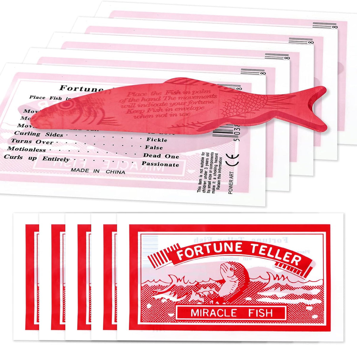 SHENGSEN fortune teller miracle fish on an open palm, 200 pack novelty party toy