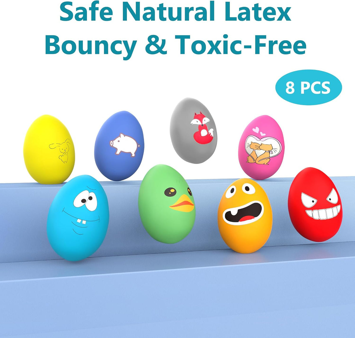 SCHITEC Squeaky Dog Toys, Latex Egg Balls for Puppies Small Medium Dogs – Essentials for Dogs - Animals - image 4
