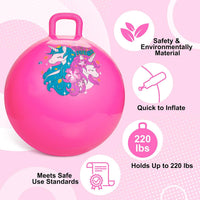 ZOOJOY Hopper Ball, Hopping Toys for Kids - Age:6-12(20''/50cm) / Pink Unicorn - image 4