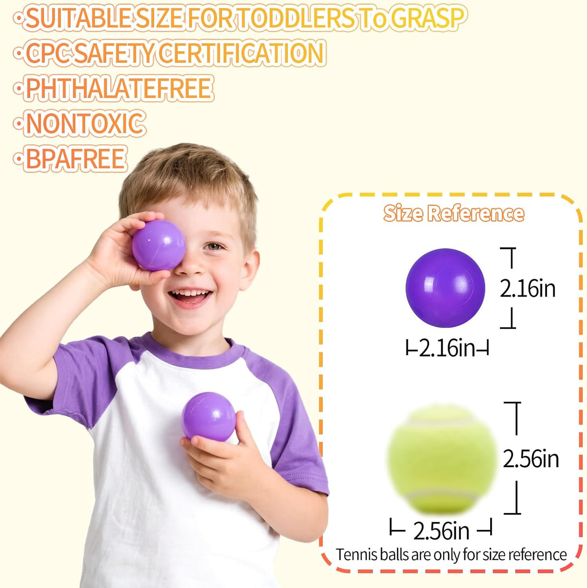 Ball Pit Balls for Kids, Plastic Refill 2.2 Inch Balls - Purple - image 3