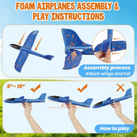 VCOSTORE 2 Pack Foam Airplanes for Kids - 2 Airplanes(small) - image 3