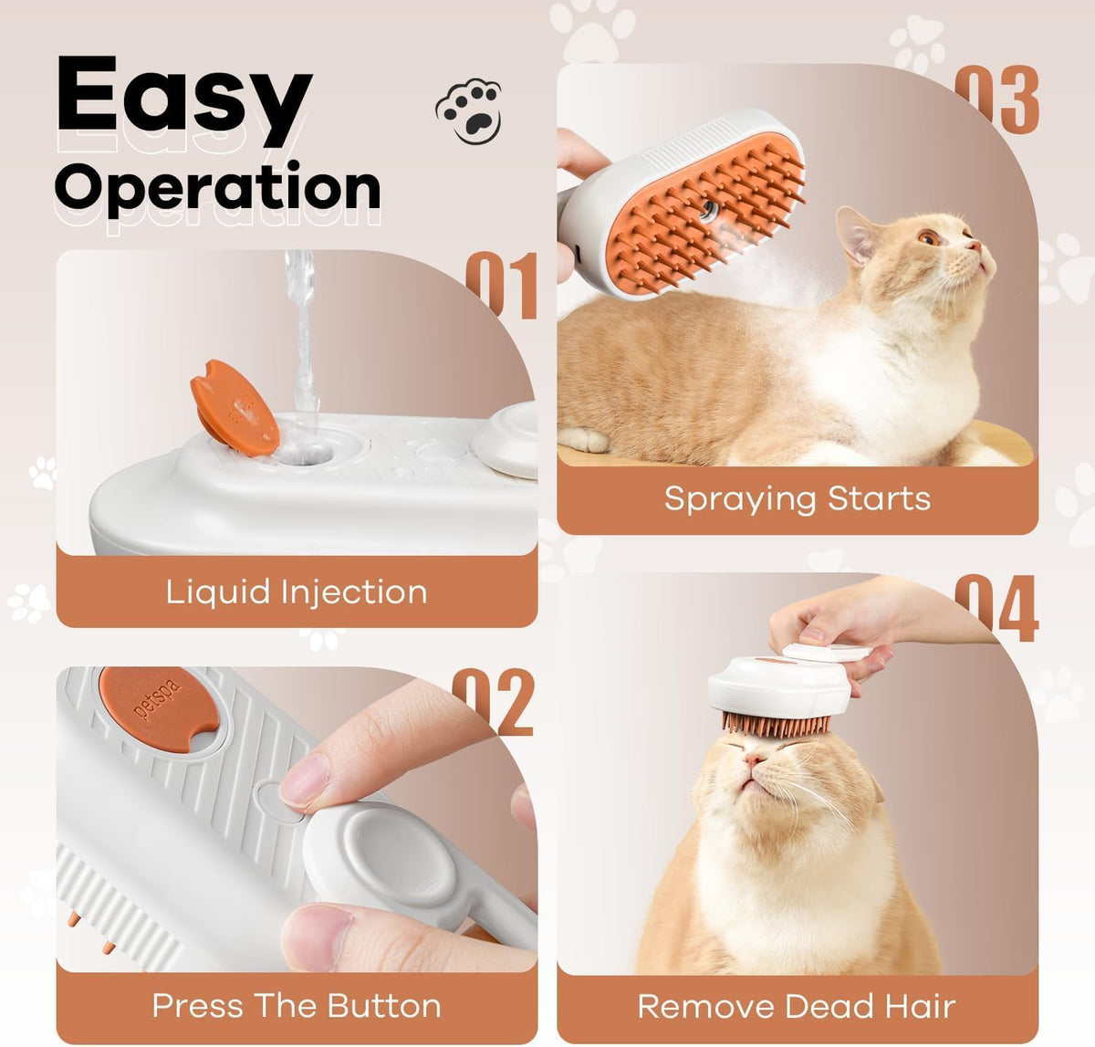 Cat Steam Brush for Shedding, Anti-Static, Massage, Cleaning - image 2