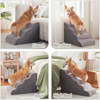 Dog Stairs for Small Dogs 15.7'' H, 3-Step High Density Foam – Essentials for Dogs - Grey / 3 / Standard 3 Step-15.7"H - image 2