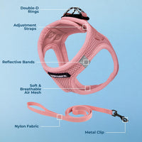 Voyager Step-in Air Cat Harness & Leash Set, XS - Pink / XXS (Chest: 12 - 13.5") - image 3