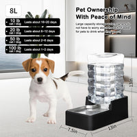 2.4Gallon Dog Water Bowl Dispenser for Dogs:Leak Resistant Waterer – Essentials for Dogs - Black without Filter / 8L - image 2