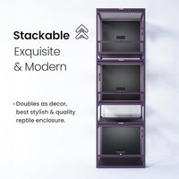 MagicCube 18'' x 18'' x 18'' Reptile Tank with Lock, 24 Gallon Reptile Terrarium with Flip-Up Tempered Glass Door, Top Screen Ventilation for Leopard Gecko - Bottom Not Leakproof