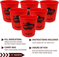 Juegoal giant yard pong game set with glow in the dark buckets, balls and black carry bag - view 8