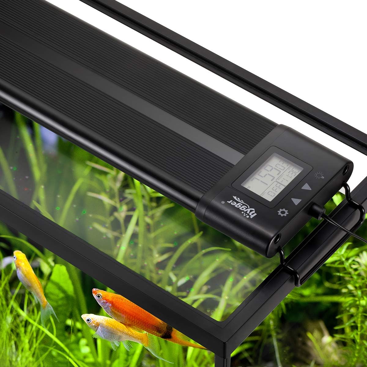 hygger Auto On Off LED Aquarium Light 48-55 Inches Dimmable 7 Colors - 30"-36"
