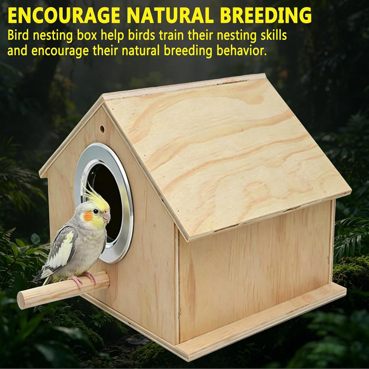 Parakeet Nesting Box, Bird Nest House - XL-10.23 x 8.66 x 7.48in - image 2