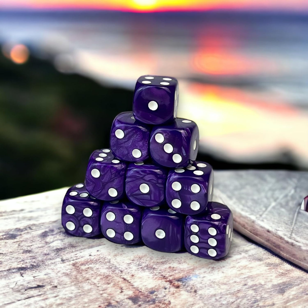 Luck Lab 10 Pack 16mm D6 Acrylic Dice Set - Purple Pearl - image 3
