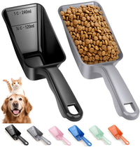 2-Pack Dog Food Scoop 1 Cup - Black and Grey
