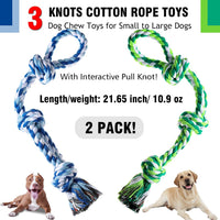 XIGOU Dog Rope Toy, Dog Chew Toys for Aggressive Chewers - Blue & Green - image 2