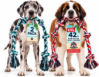 Pacific Pups Products Giant Dog Rope Toy - Green & Red / 2 Pack