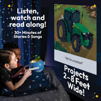 Kids Pink Book Projector, 5 Read Aloud Fairytale Stories - John Deere, Owl & Projector - image 2