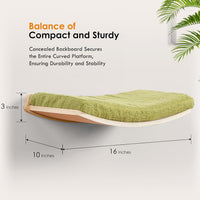Curved Cat Shelves and Perches - Wood Shelf+Green Cushion - image 3