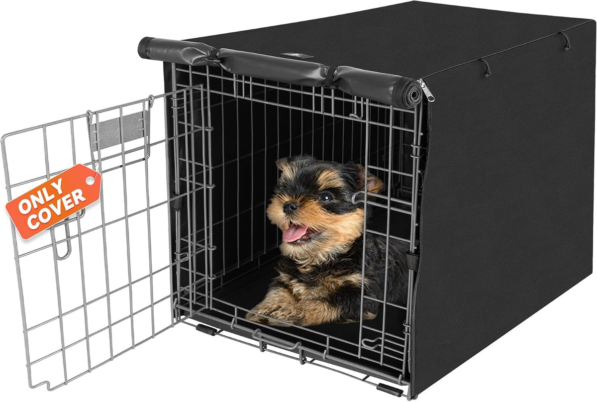 X-ZONE PET Dog Crate Cover Waterproof Kennel Cover - 24.0"L x 18.0"W x 20.0"H / Black