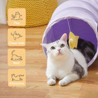 Cat Tunnel, Large Indoor Durable Collapsible Interactive Cat Tube with Peek-A-Boo Hole, Hanging - image 4