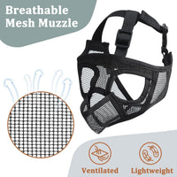 Mesh Short Snout Dog Muzzle with Anti-Eating Design for Frenchie – Essentials for Dogs - Black / L [Head Cir: 20.5"-23"] - image 4