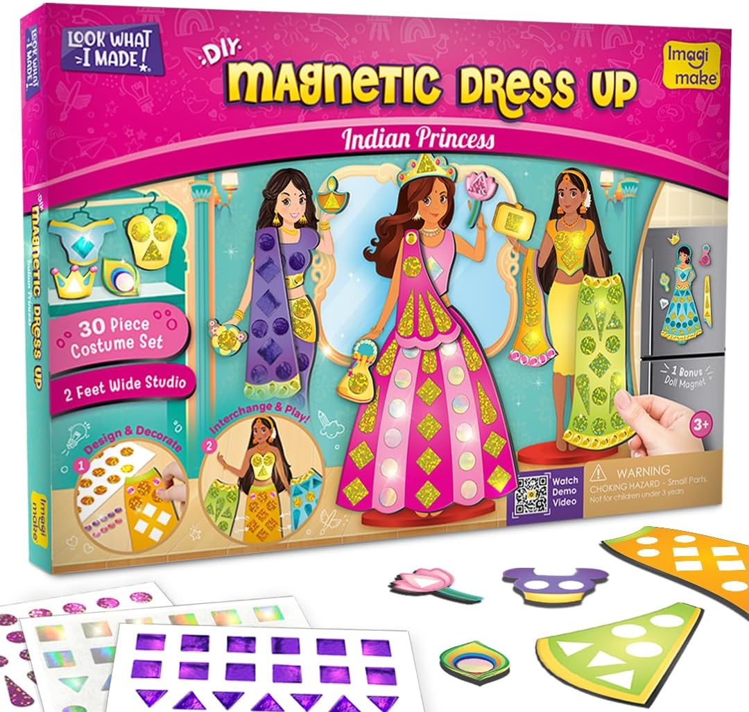 Imagimake DIY Magnetic Dress-Up Princess - Indian Princess
