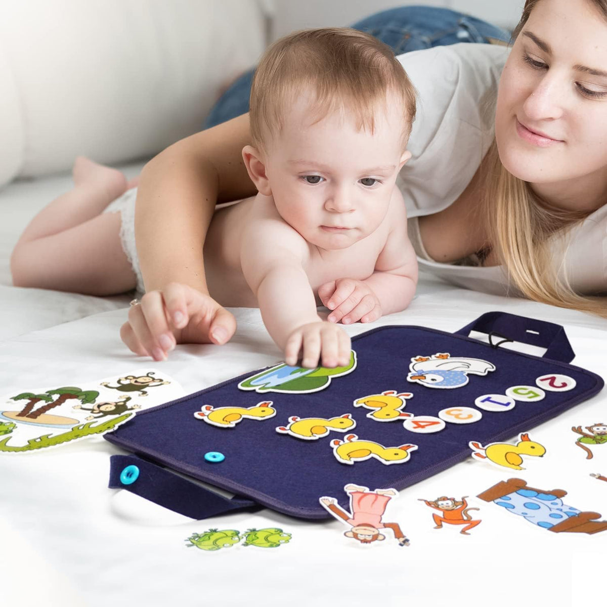 CHEFAN Felt Board for Toddlers, Felt Story Board - Five Duck - image 2