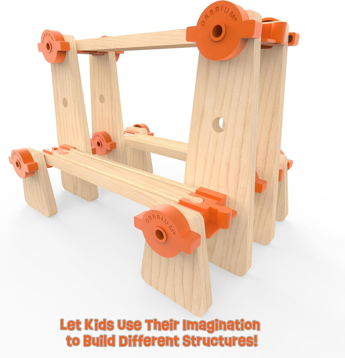Orbrium wooden train track accessories with elevated columns, bridges and tunnel - view 4