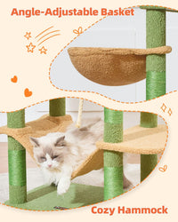 Taoqimiao Cat Tree, 67 in Tall Cat Tower with 2 Plush Cat Condos – Essentials for Cats - 67 inches / Cactus - image 4
