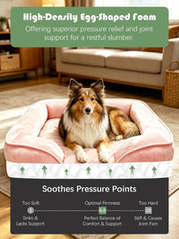 Spotted Play Orthopedic Dog Bed with Sides - Pink / 38.0"L x 28.0"W x 6.5"Th - image 4