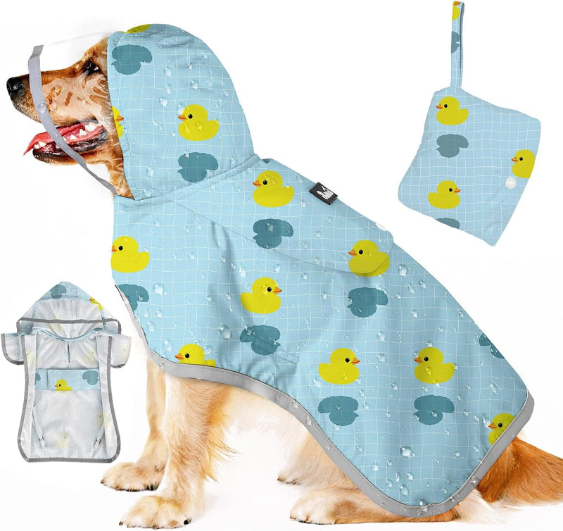SlowTon Dog Raincoat, Waterproof Dog Rain Jacket with Clear Hooded, Y XL – Essentials for Dogs - Duck Pattern / XX-Large