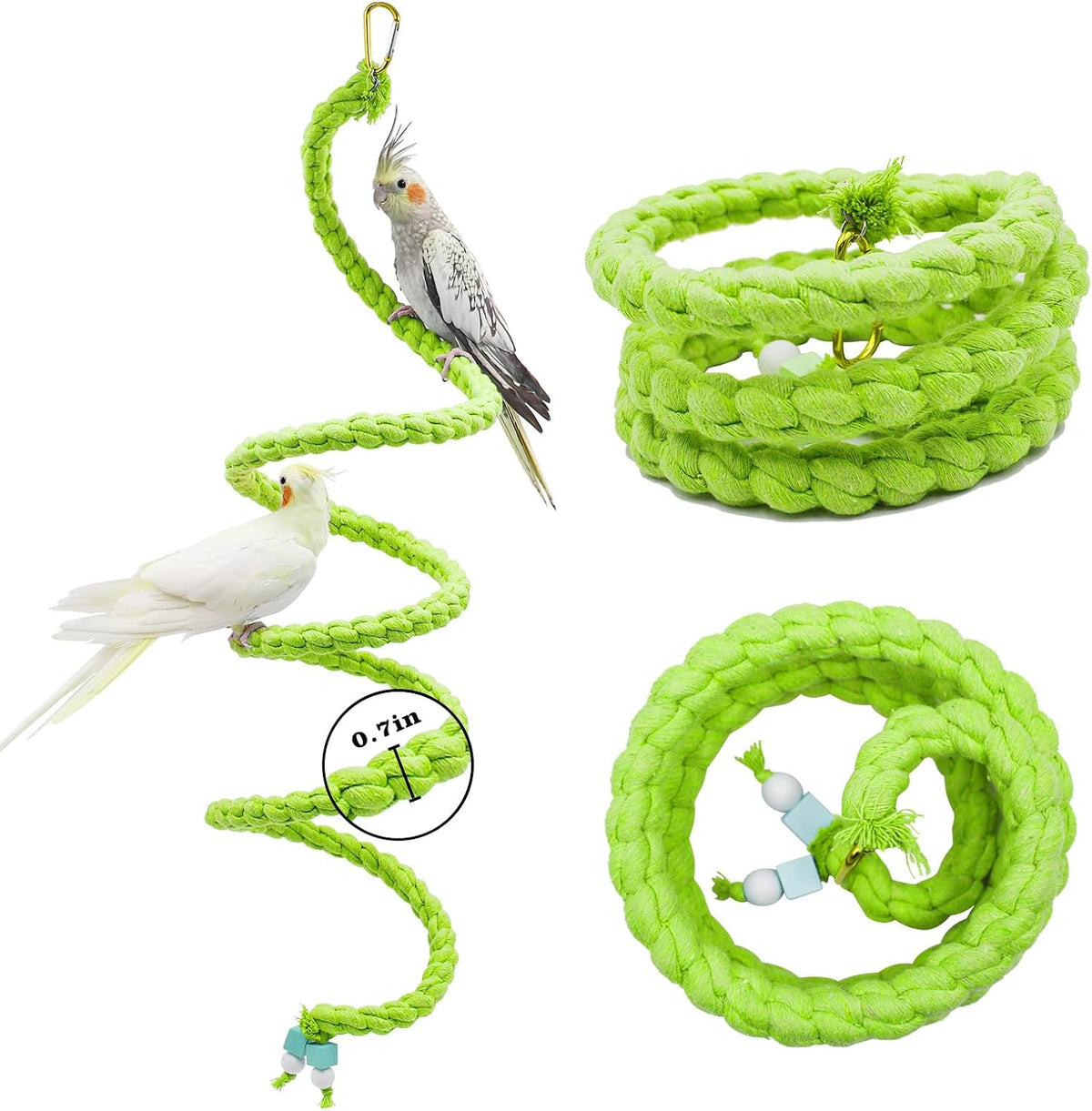Dnoifne 59 Inch Spiral Rope Perch - 59 inches / Green - image 4