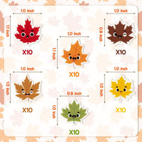 Yopyame 60 pack fall mini erasers shaped like maple leaves, pumpkins, acorns and bears - view 10