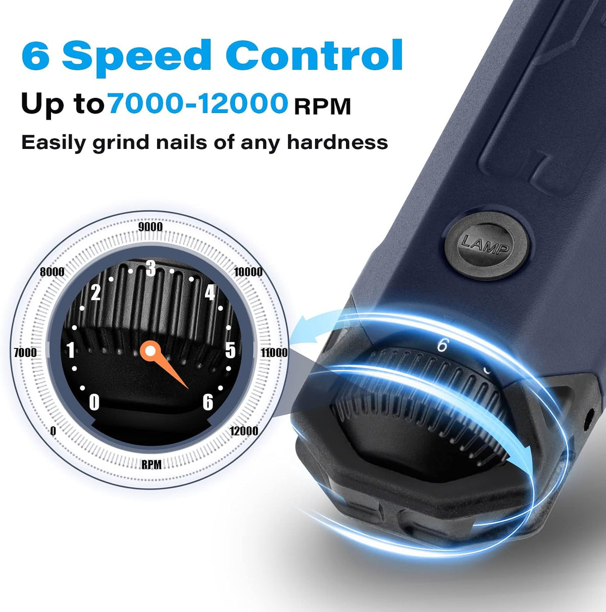 Casfuy 6-Speed Dog Nail Grinder - Blue - image 2