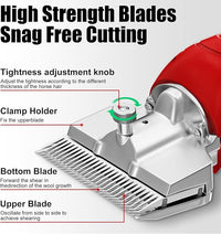 Cordless Horse Clippers,500W Heavy Duty Horse Grooming Clippers with 2 PCS Rechargeable 3000mAH Lithium Battery,6 Speed Professional Horse Grooming Kit for Thick Coat Animals