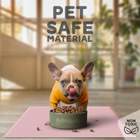 Dog Food Mat - Raised Edges Dogs Mat for Food and Water Prevent Spill, Waterproof Cat Food Mats - 24"L x 15"W / Pink - image 3