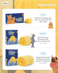 Ultra Absorbent Pet Towel, Quick-Drying - Yellow / Small (Pack of 2) - image 3