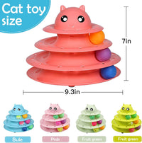 UPSKY Cat Toy Roller 3-Level Turntable Cat Toys with Six Colorful - B-Red - image 2
