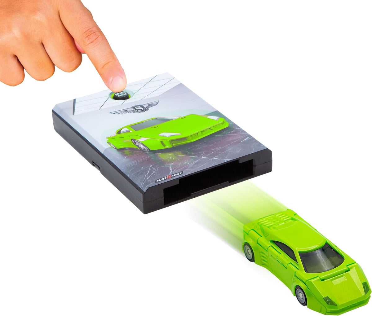 FLAT 2 FAST Original Speed Card Racer - Supercar - 1 Pack / Nitro Green