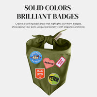 Premium Solid Olive Dog Bandana - Olive / Small - image 3
