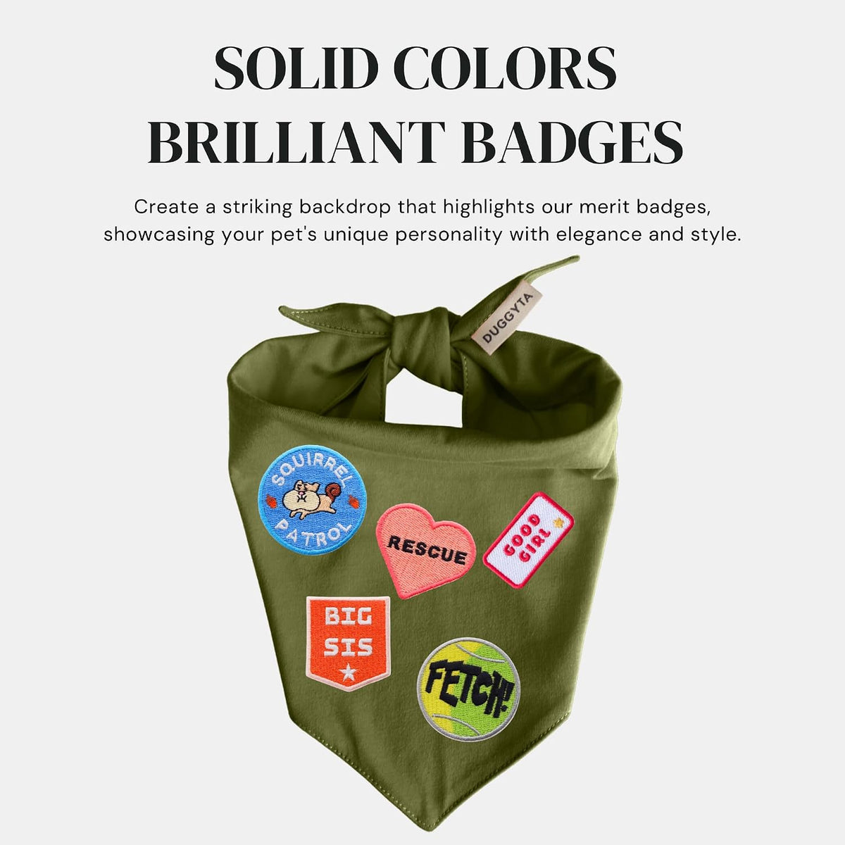 Premium Solid Olive Dog Bandana - Olive / Small - image 3