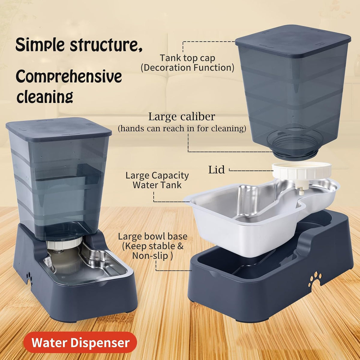 Meikuler Pets Auto Feeder 5.2L - Navy - image 3