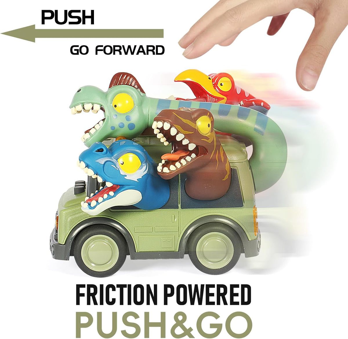 DINOBROS School Bus Toy with Light and Sound - Dinosaur School Bus - image 2