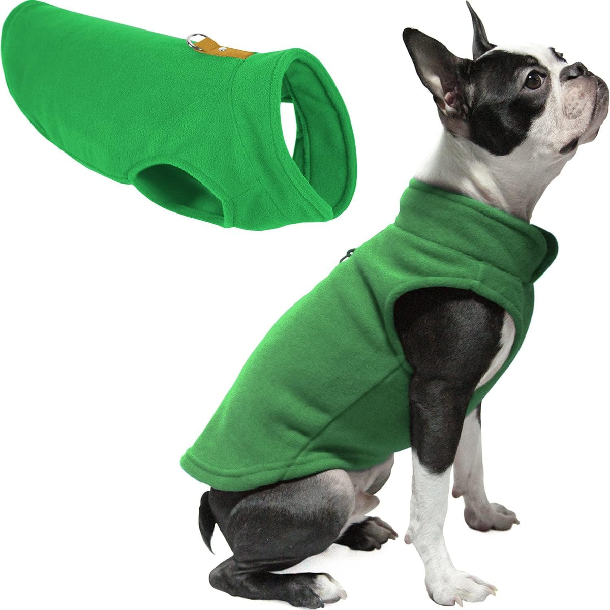 Gooby Fleece Vest Dog Sweater - Green / Medium (Around 11-lb) - image 2