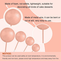 ASTARON 32 Pcs Foam Balls Cake Topper Decorations for Party Cake - Rose Gold，pink - image 3
