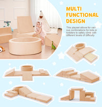 Elftopia foam climbing set with ball pit, stairs and ramps for toddlers in grey - view 23