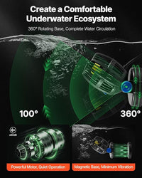 VEVOR Aquarium Wave Maker, 10W, 1057 GPH Quiet and Strong DC Powerhead, Adjustable Fish Tank Circulation Pump with Controller, Strong Magnetic Base, 360° Rotating Wavemaker, for Freshwater Saltwater