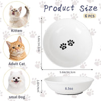 Non-Slip Cat Food Bowls, 6 Pack Whisker-Friendly Ceramic Bowls – Essentials for Cats - cute drawing cat - image 2