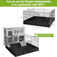 2-Story Wooden Rabbit Hutch with Chew-Proof Ramp - image 2